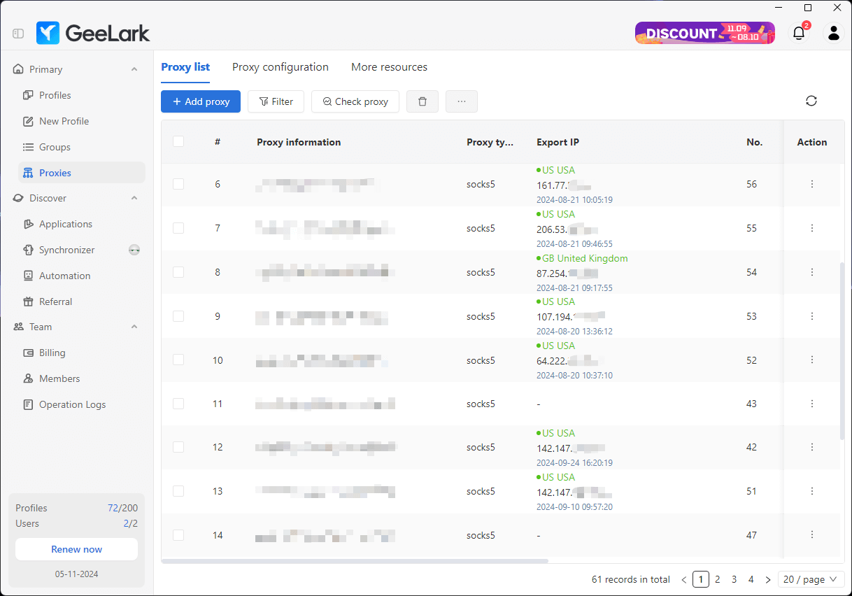 cloud phone proxy management